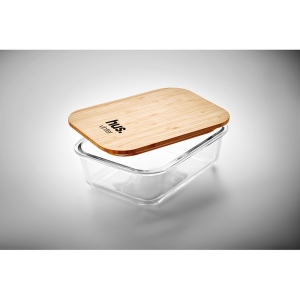 Lunchbox en verre avec couvercle en bambou promotionnelle Item with  multi-materials - Lunchbox bio